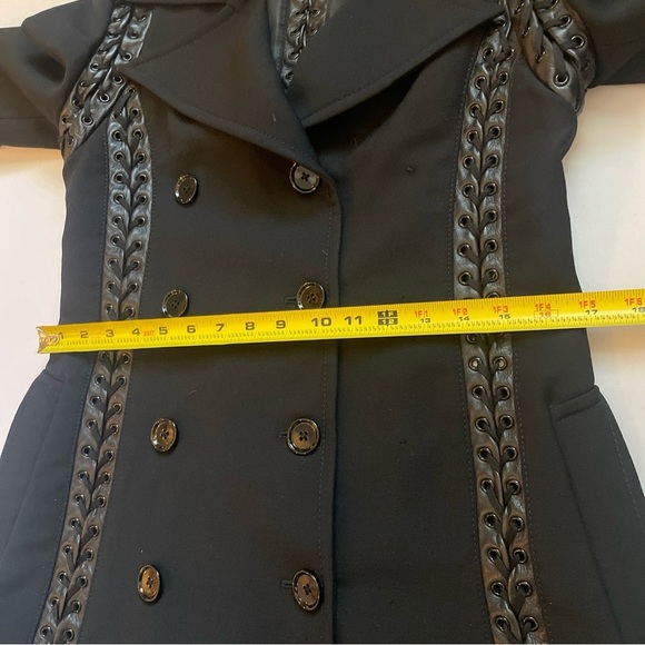 Dolce & Gabbana Wool Leather Lace Up Coat Double Breasted 40 Leather Fringe $9K - Picture 10 of 14